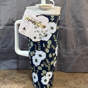 Floral Insulated Tumbler with Handle
